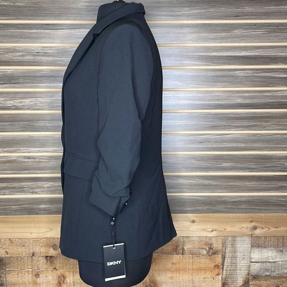 Dkny Petite Plaid Cuffed-Sleeve Blazer-4P - Picture 2 of 6